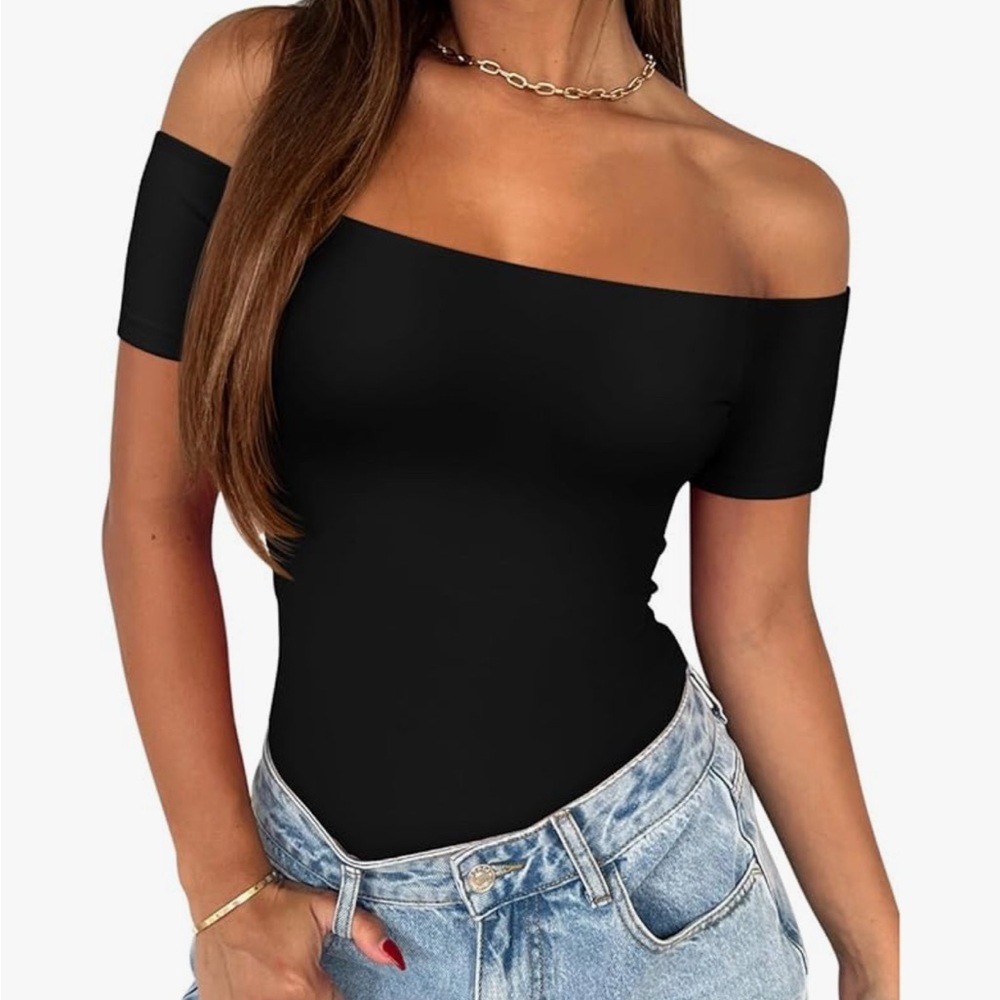 Black Off-Shoulder Women's Top